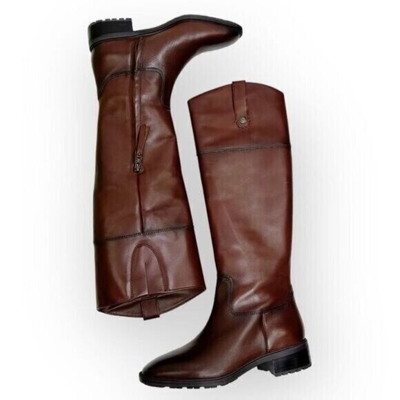 SAM EDELMAN Drina Leather Riding Boot‎ Terrazo Brown NIB - size 6.5 Equestrian - Picture 4 of 9